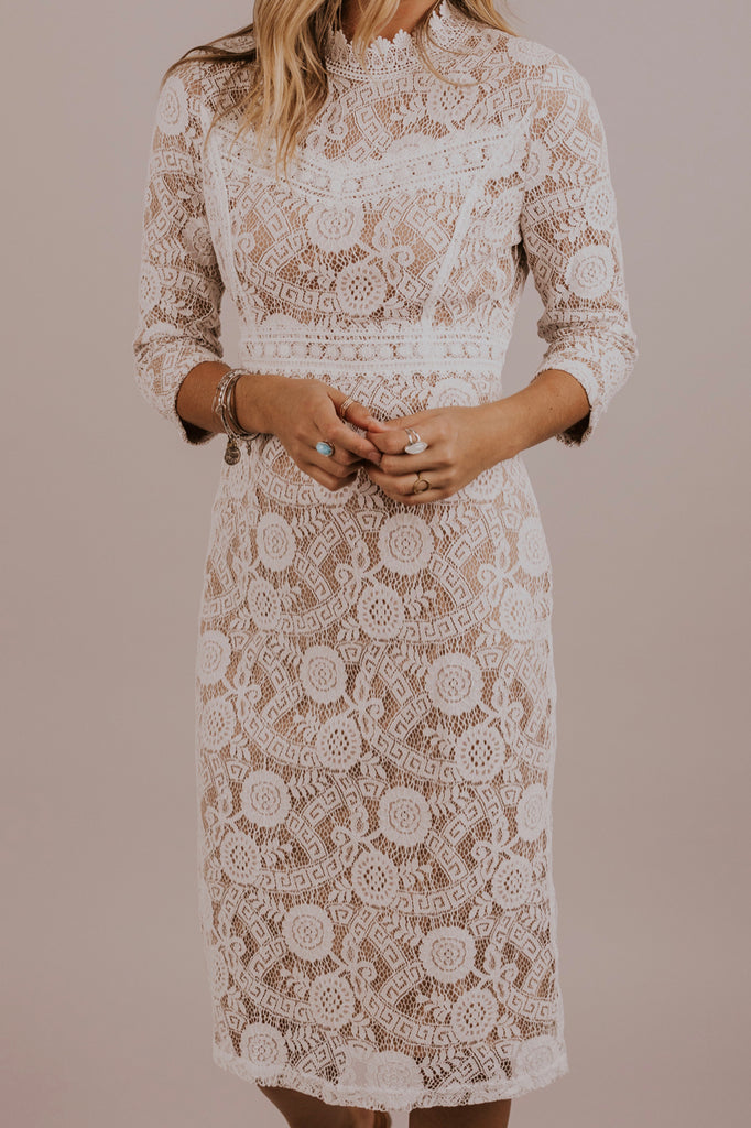 casual ivory lace dress