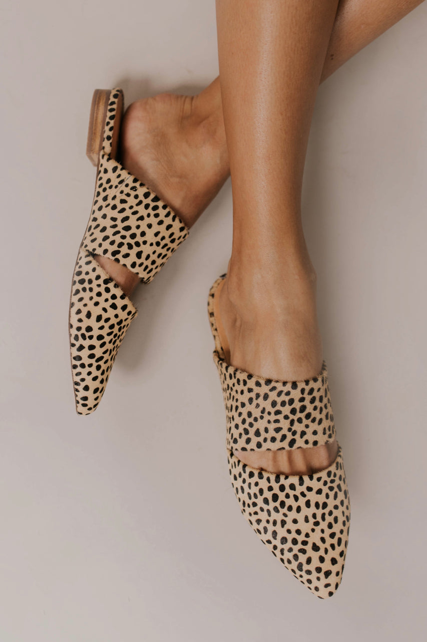 leopard print flat mules