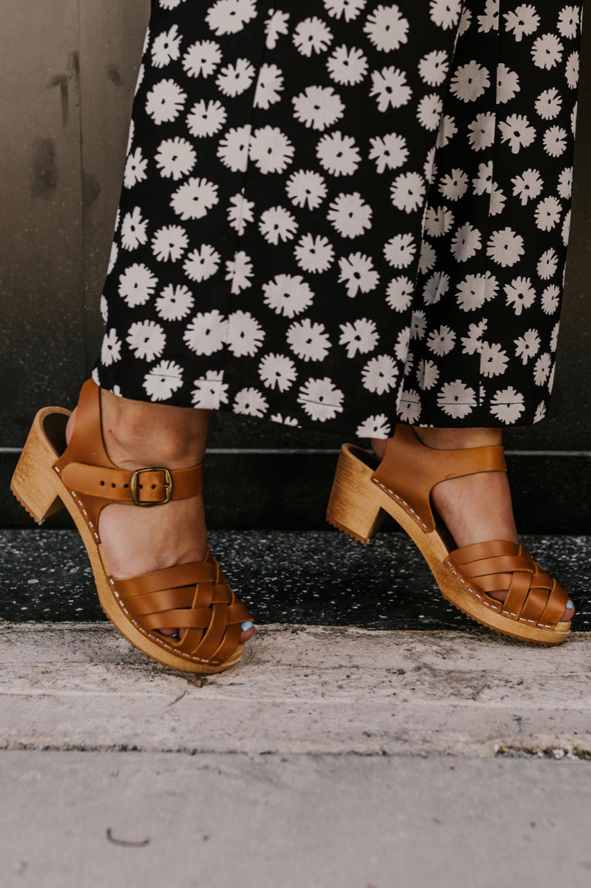 strappy clog sandals