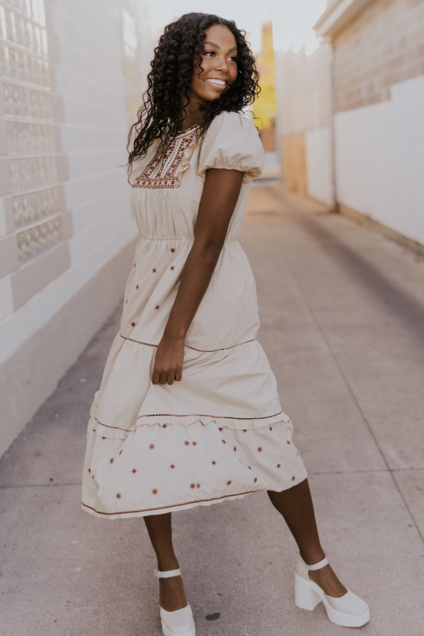 This Is Love Embroidered Midi Dress