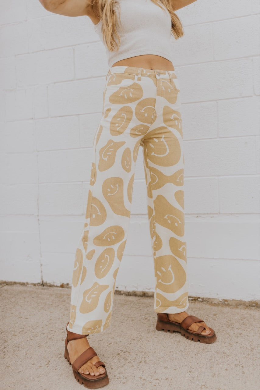 Loving Feeling Smile Print Pants