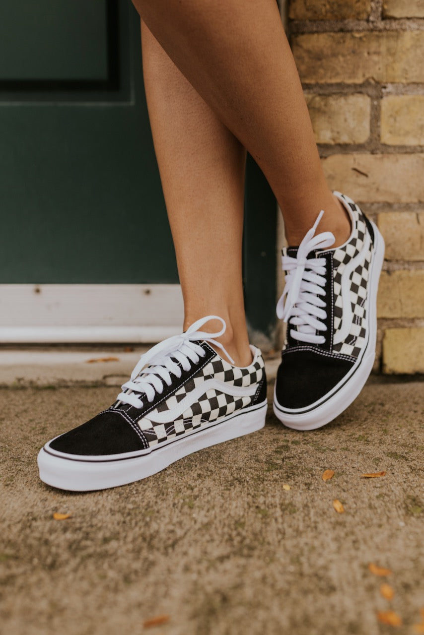 Old Skool Checkered Trendy Every Day Sneakers | ROOLEE