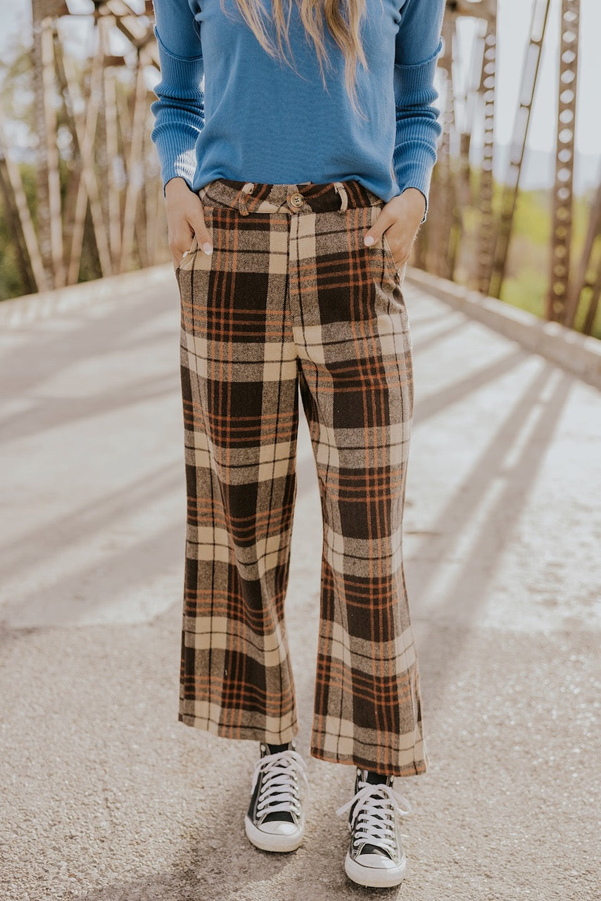 Plaid Straight Leg Pants - Women's Fall Fashion | ROOLEE