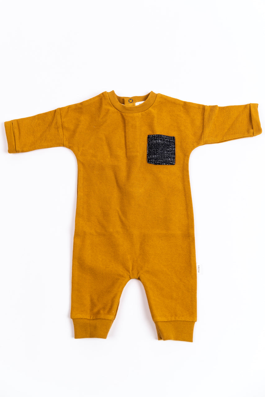 mustard yellow onesie