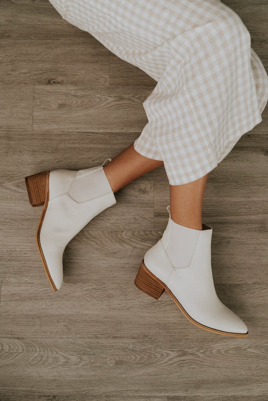 white trendy boots