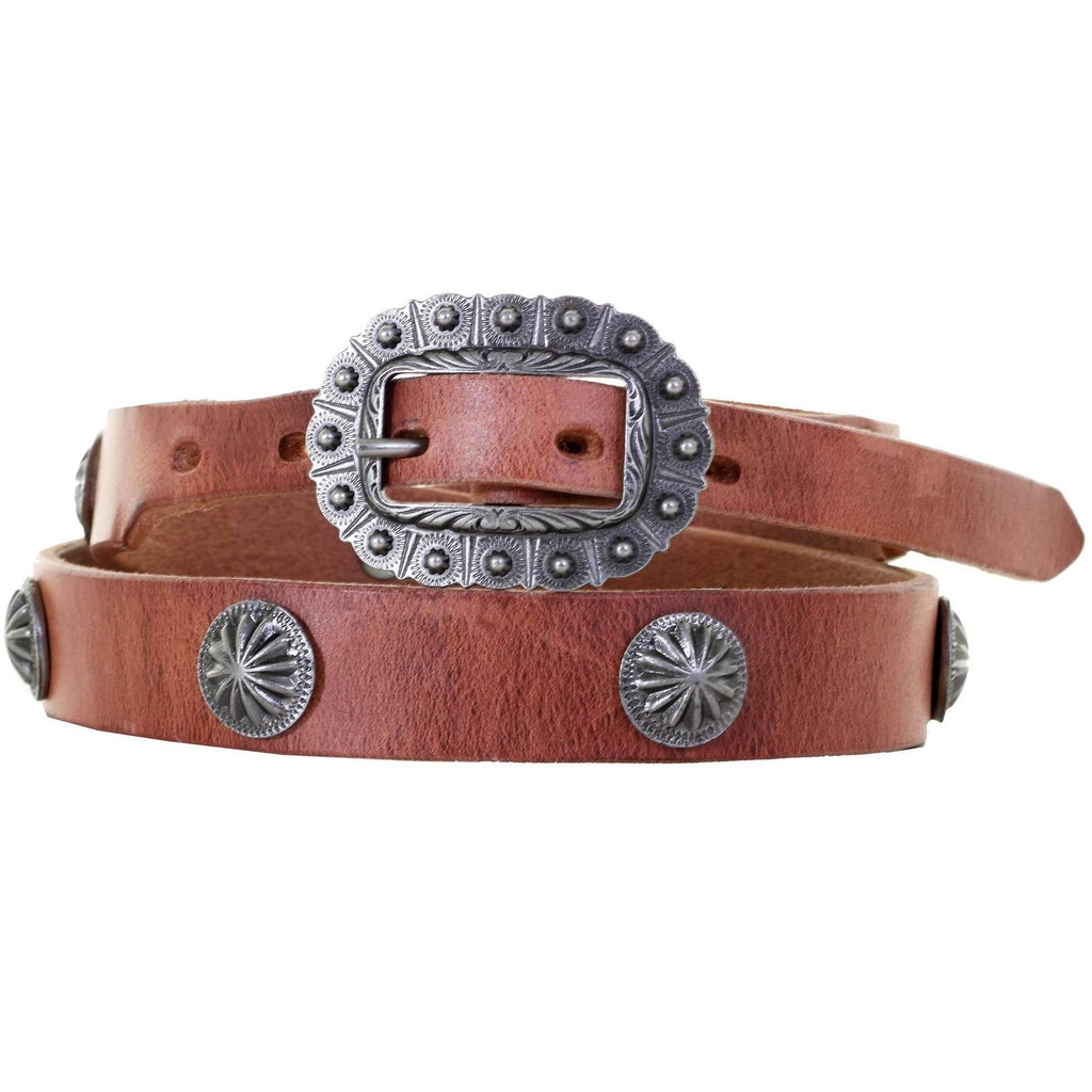 ZeppelinProducts LOU-BBLPS-BLK-44 Louisville Concho Two Tone Leather Belt,  44 Waist