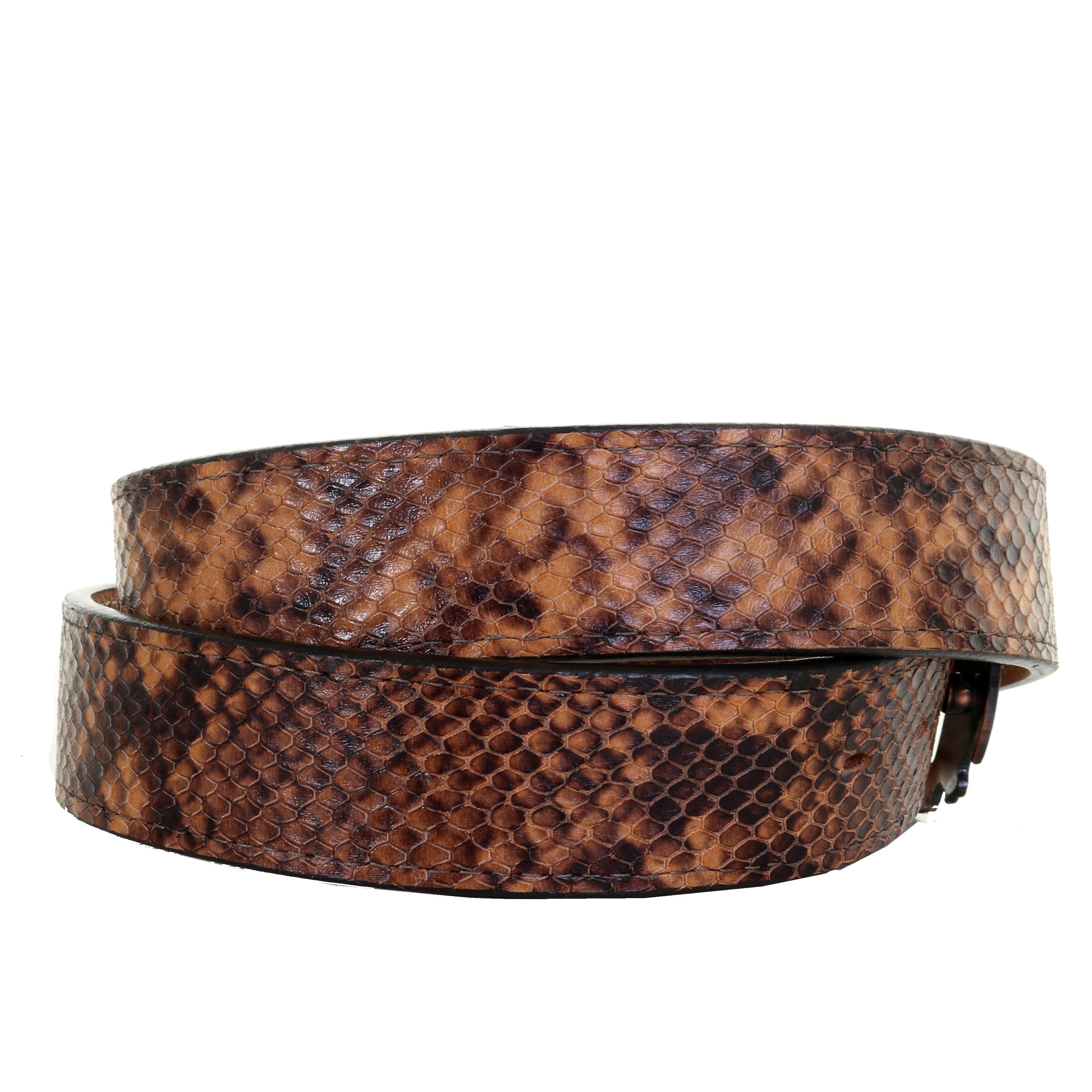 B1075 - Copperhead Snake Print Leather Belt – Double J Saddlery