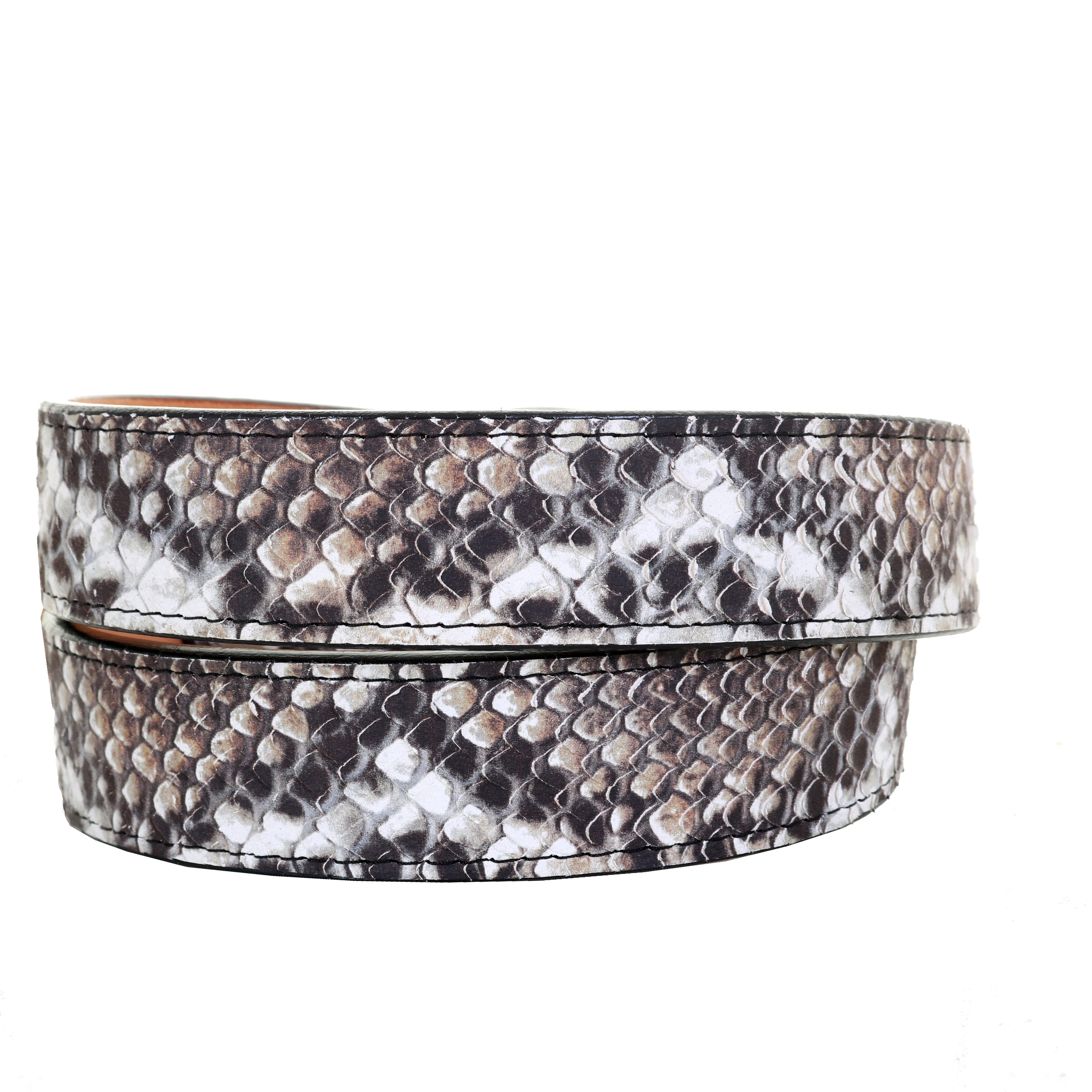 Hand Crafted Python Skin Inlay Belt Buckle by Rics Leather