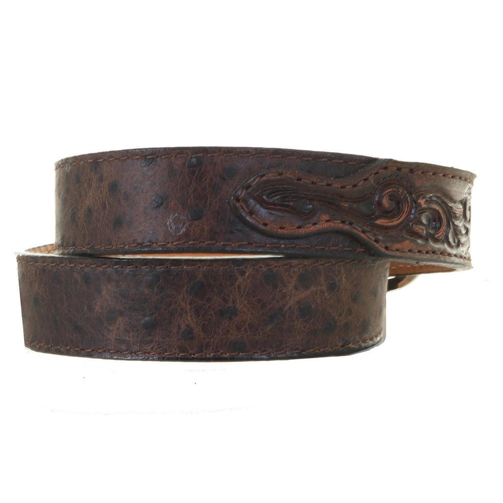 Tan Vintage Bruciatto Ostrich Belt – Sun City Exotic Leathers