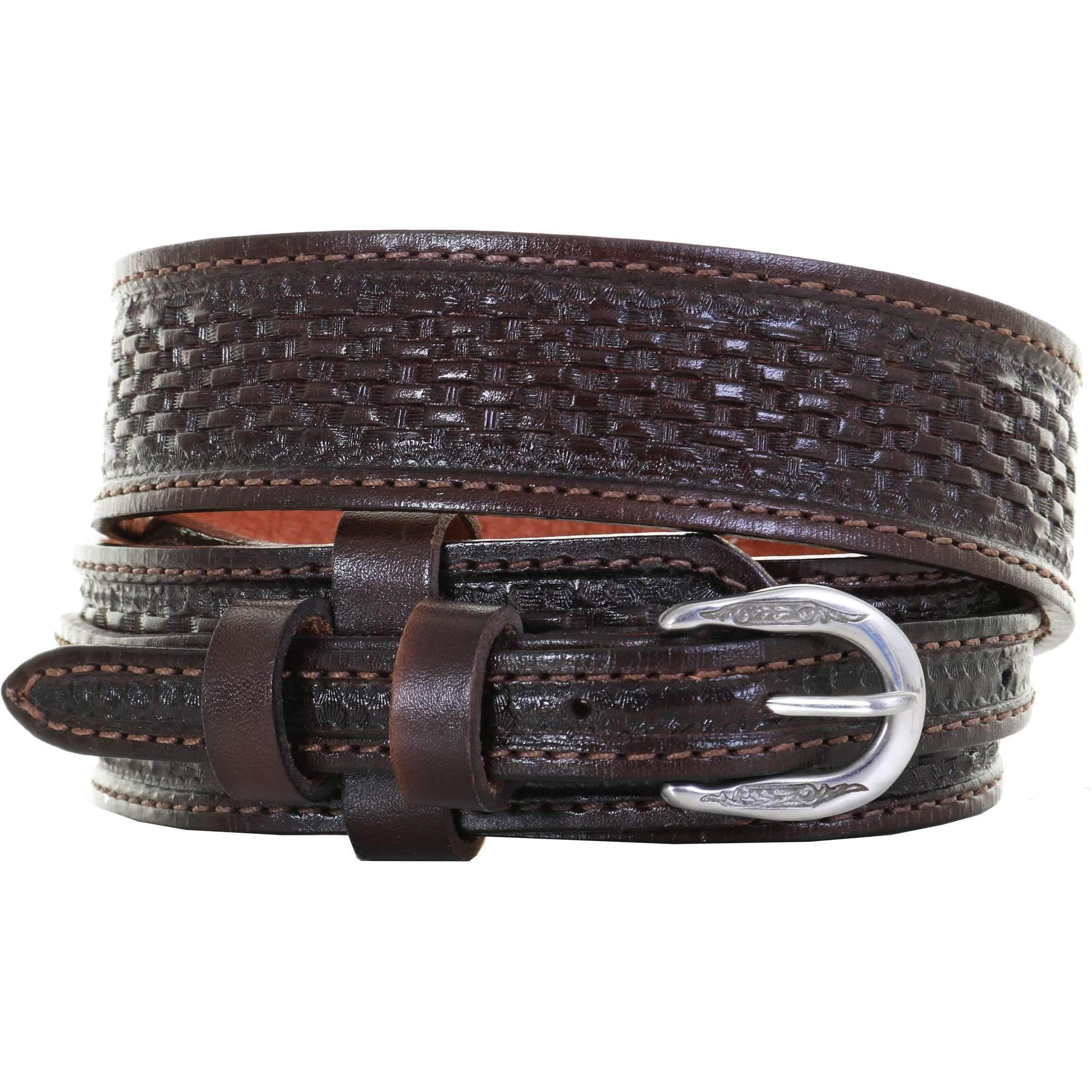 Ranger Belt - Cowhide Brown Basket Unisex - Texas Leather Color