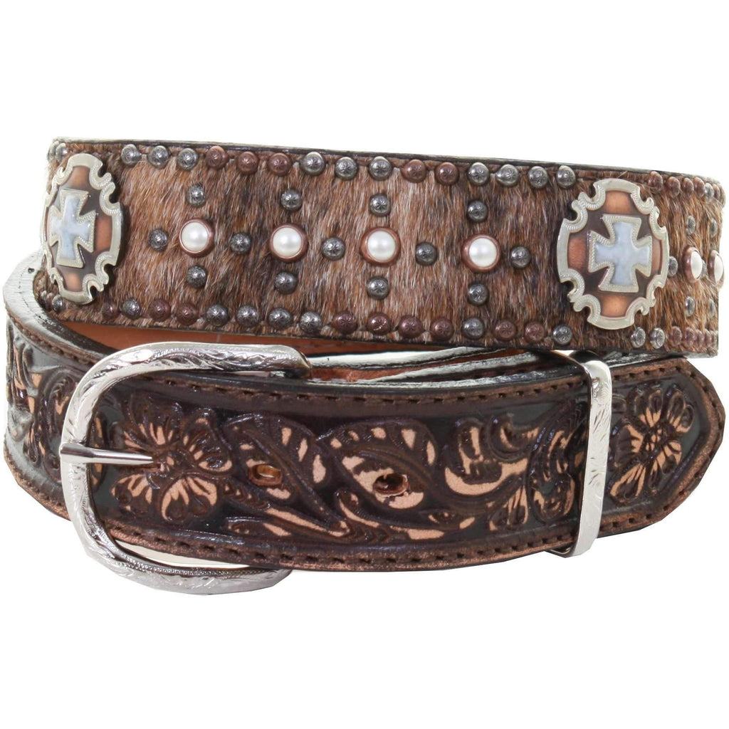 B960 - Brindle Hair Studded Tooled Belt – Double J Saddlery