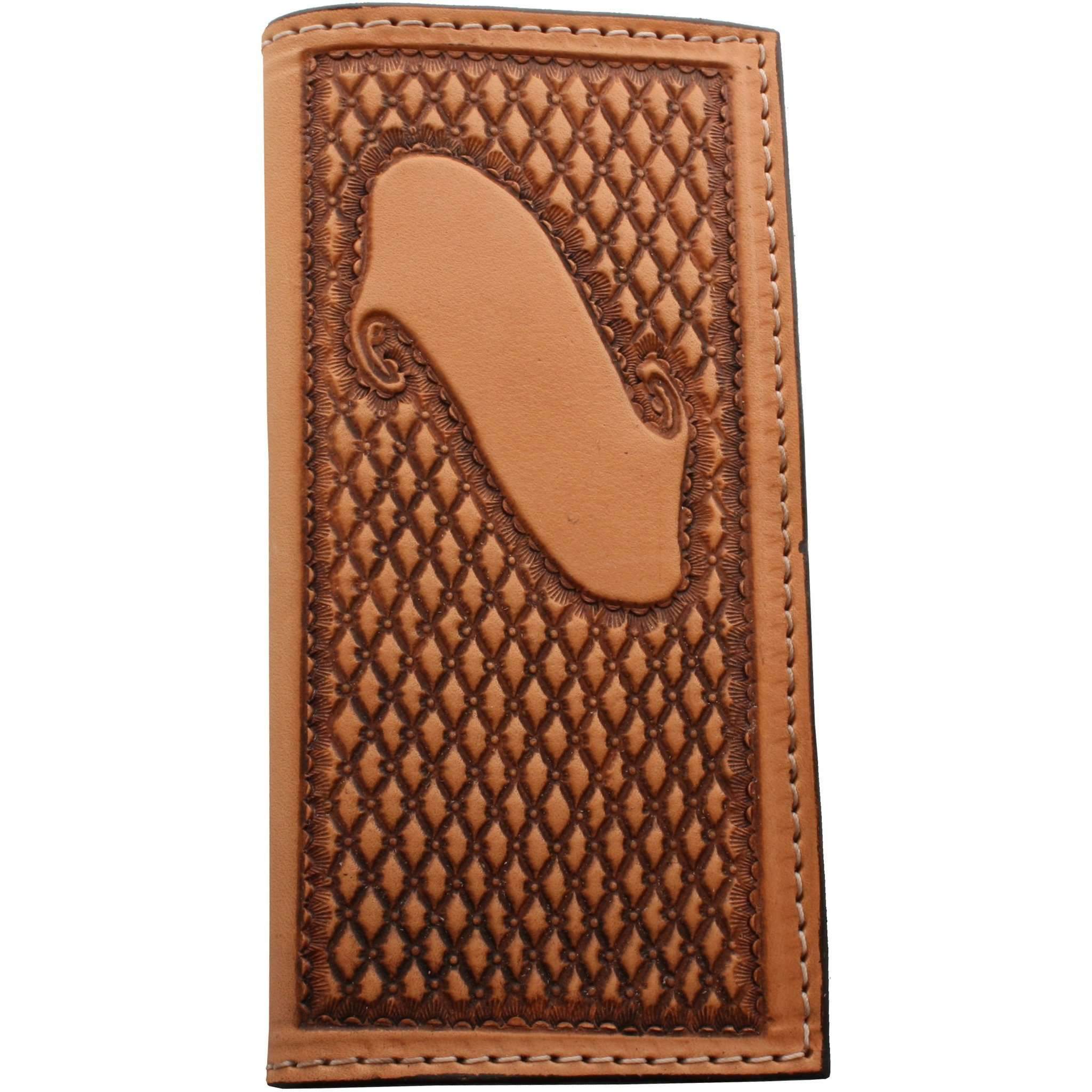 BF22 - Hand-Tooled Mens Bifold Wallet - Double J Saddlery