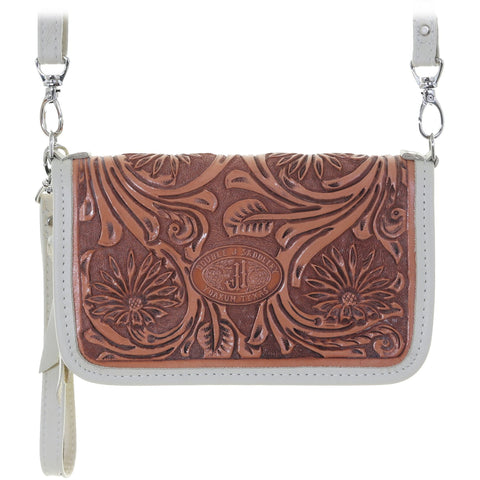 LSK55 - Chocolate Ostrich Print Shaving Bag - Double J Saddlery