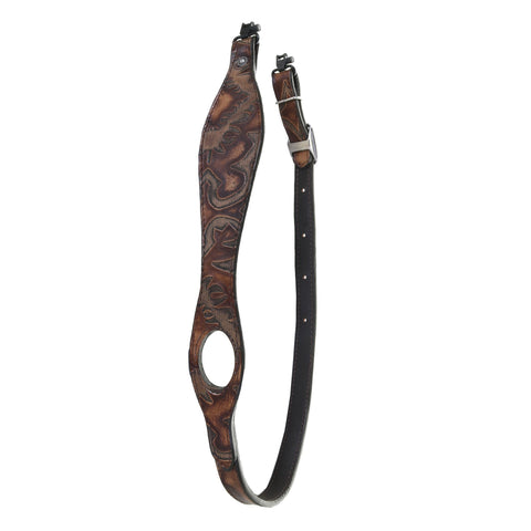 LEATHER THUMB HOLE RIFLE SLING - Hand Tooled – Hellhound Leather Co