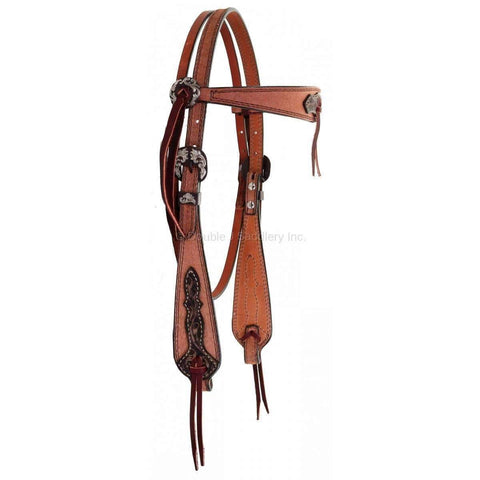 Medium Oil Basketweave Thunderbird Browband/one Ear Tack Set -  Ireland