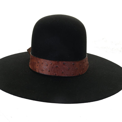 HATB03 - Feather Tooled Antique Finish Hat Band - Double J Saddlery