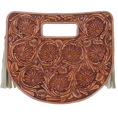 LSK37 - Vintage Cognac Ostrich Print Shaving Bag - Double J Saddlery