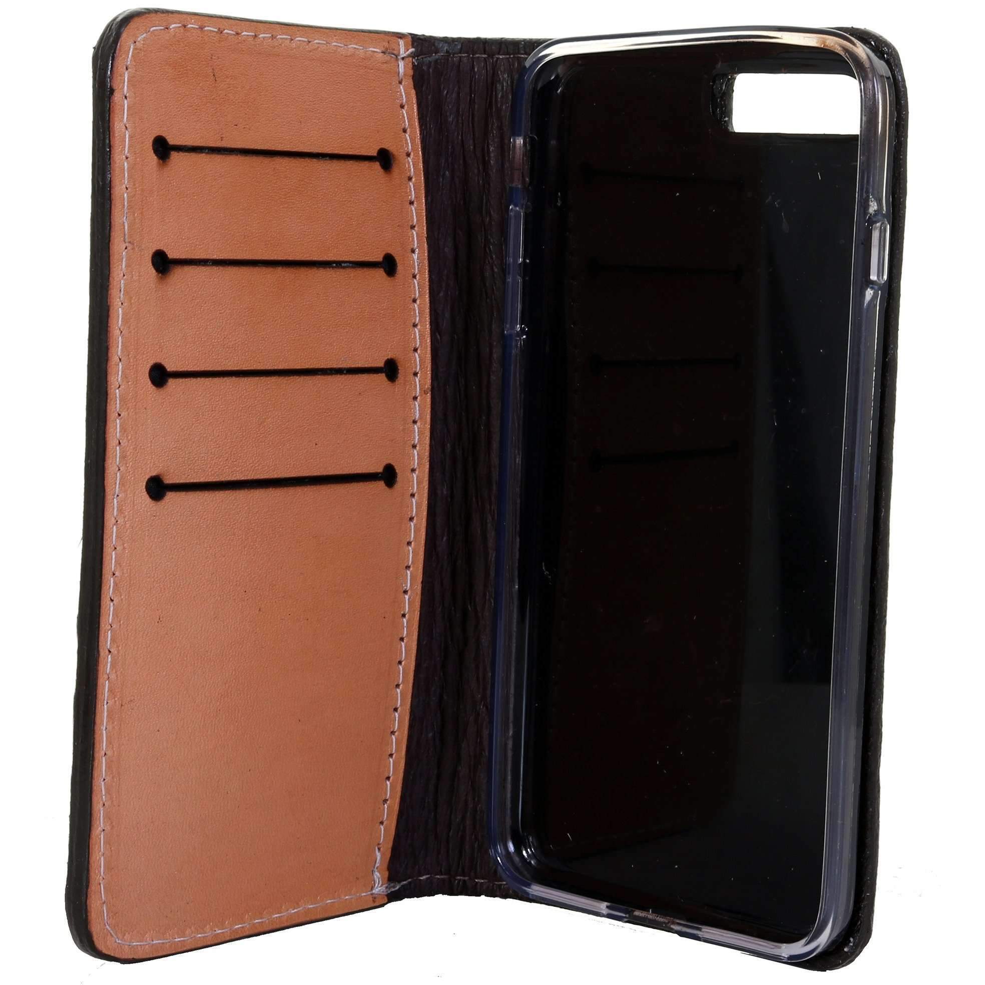 LCPW01 Natural Leather Tooled Cell Phone Wallet Double J Saddlery