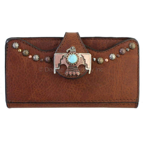 Full Floral Tooled Ladies Leather Clutch Wallet - In Stock – Bbrosleather