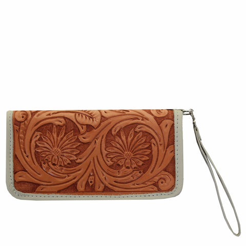 Daisy Rose Women's Dual Zipper Wallet and Phone Clutch