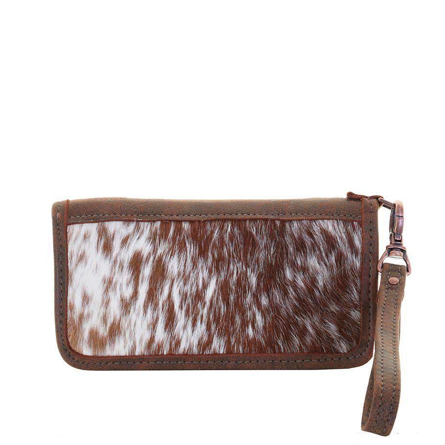 Zoe Cowhide Crossbody  Brindle Cowhide Fur Purse - Light Brown