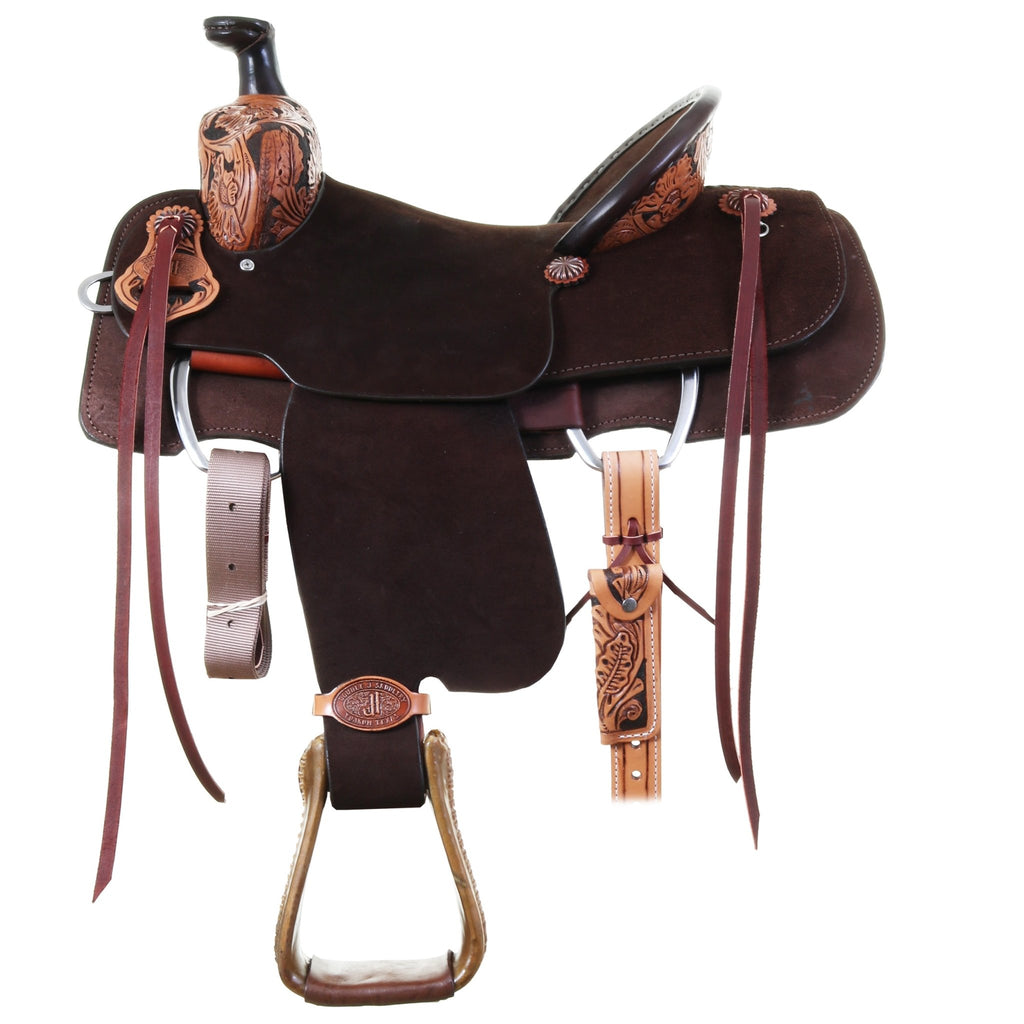 #15812: 12 Double T Youth/Pony Embroidered Star Barrel Saddle