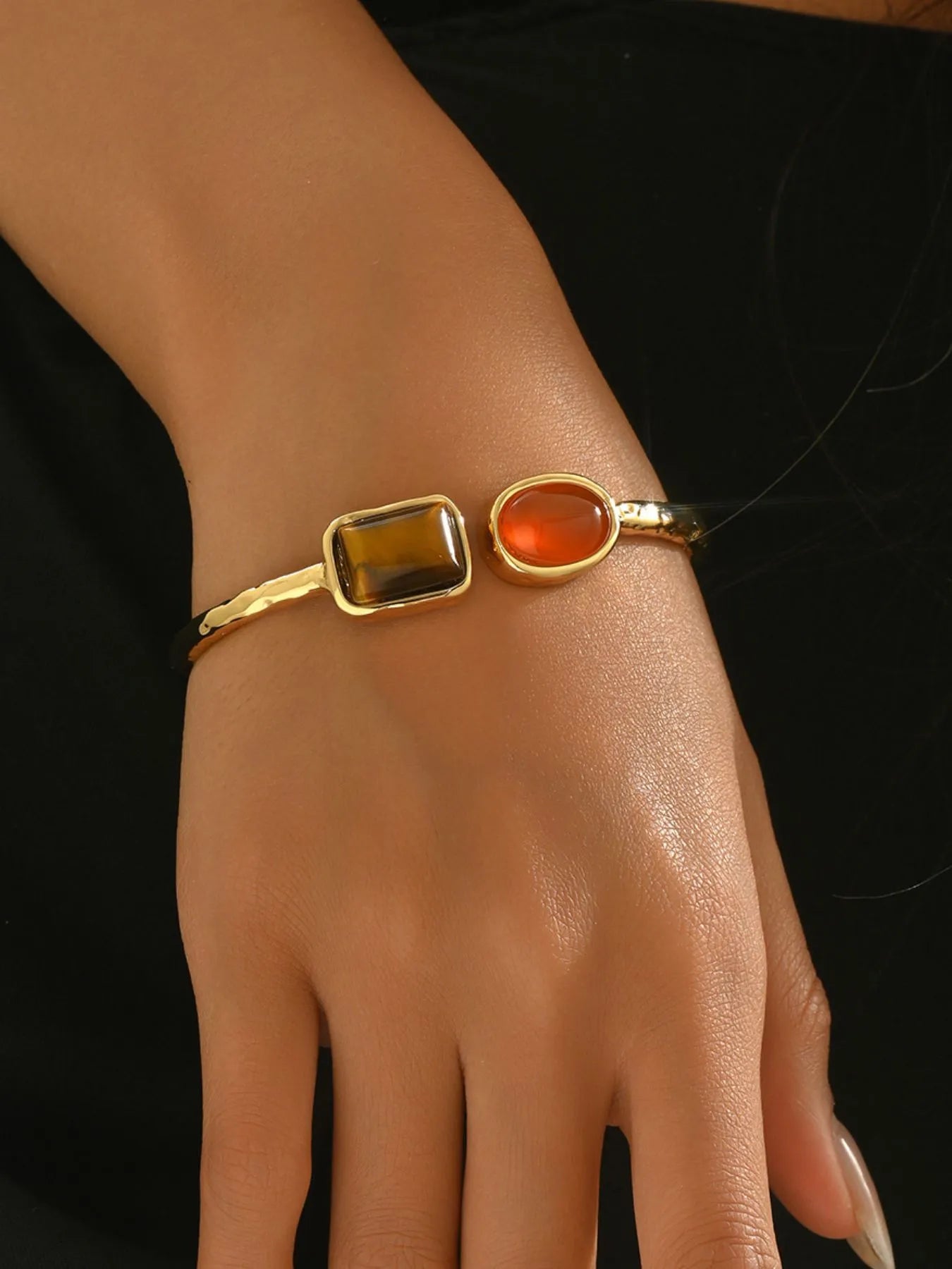 18K Gold-Plated Geometric Open Bracelet