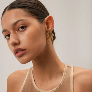 Stainless Steel Inlaid Zircon Stud Earrings - LIZKELA