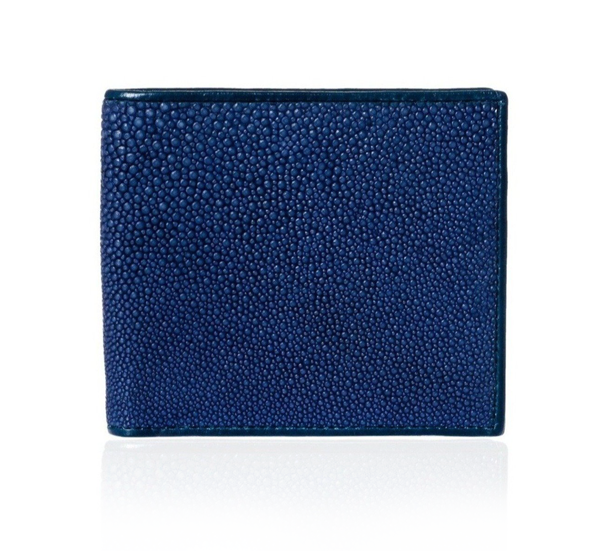 Wallet in Blue Textured Leather with Yellow Interior – Sazingg