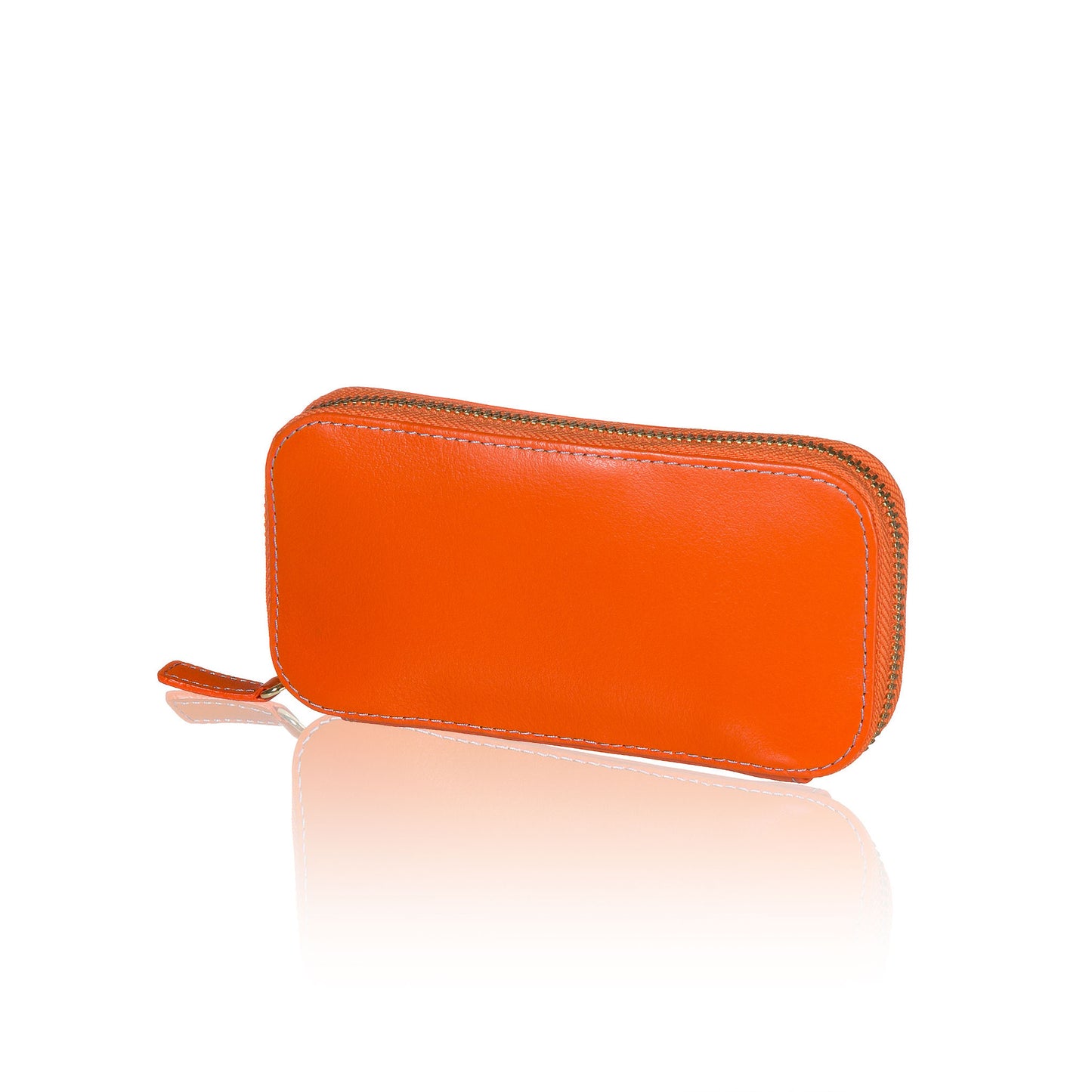 Orange Leather Jewelry Pouch – Sazingg