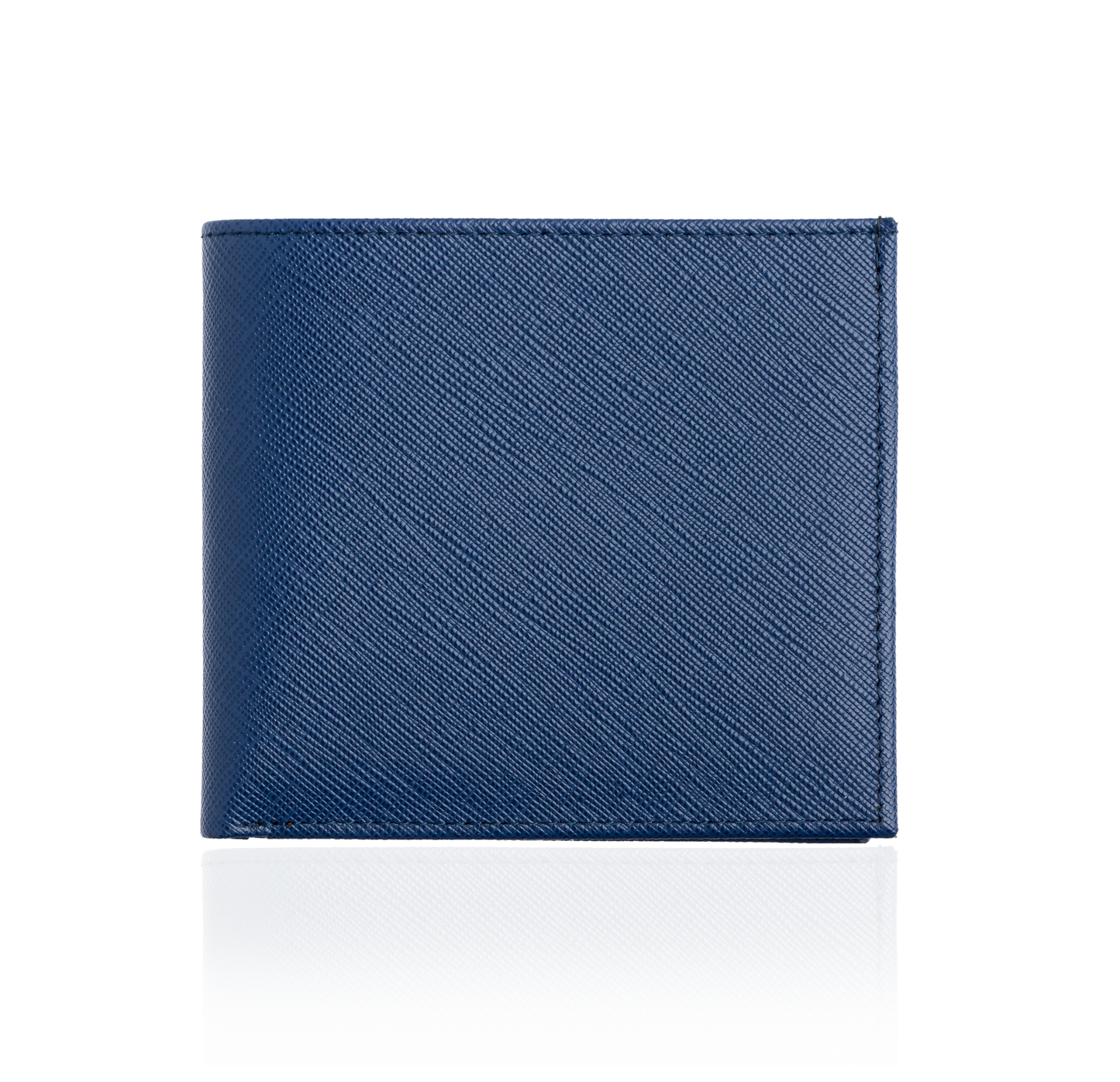 Wallet in Blue Textured Leather with Yellow Interior – Sazingg