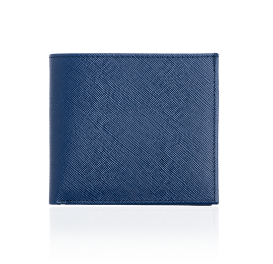 Small Wallet in Orange & Blue Textured Leather – Sazingg