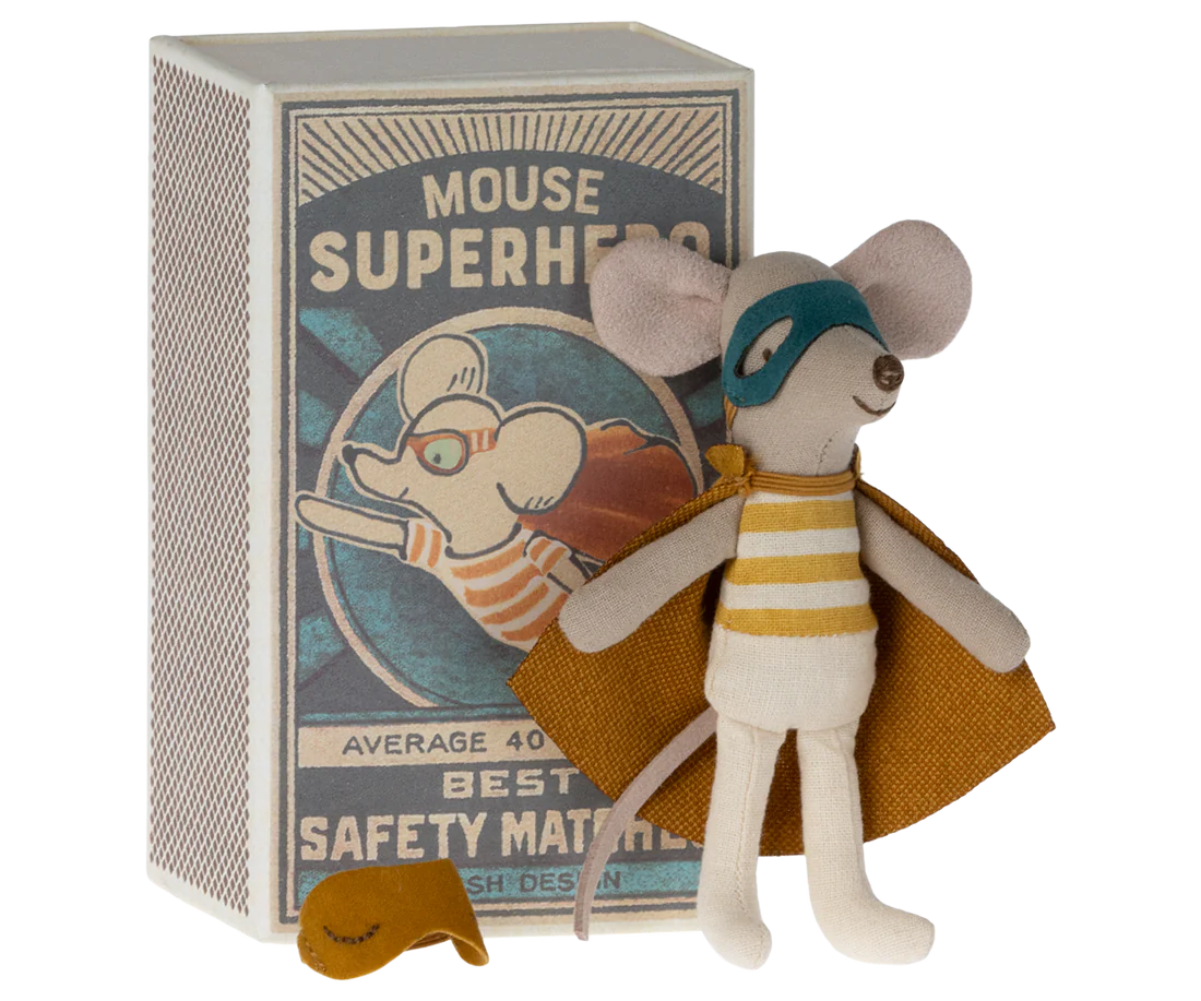 Maileg - Superhero Mouse in Matchbox