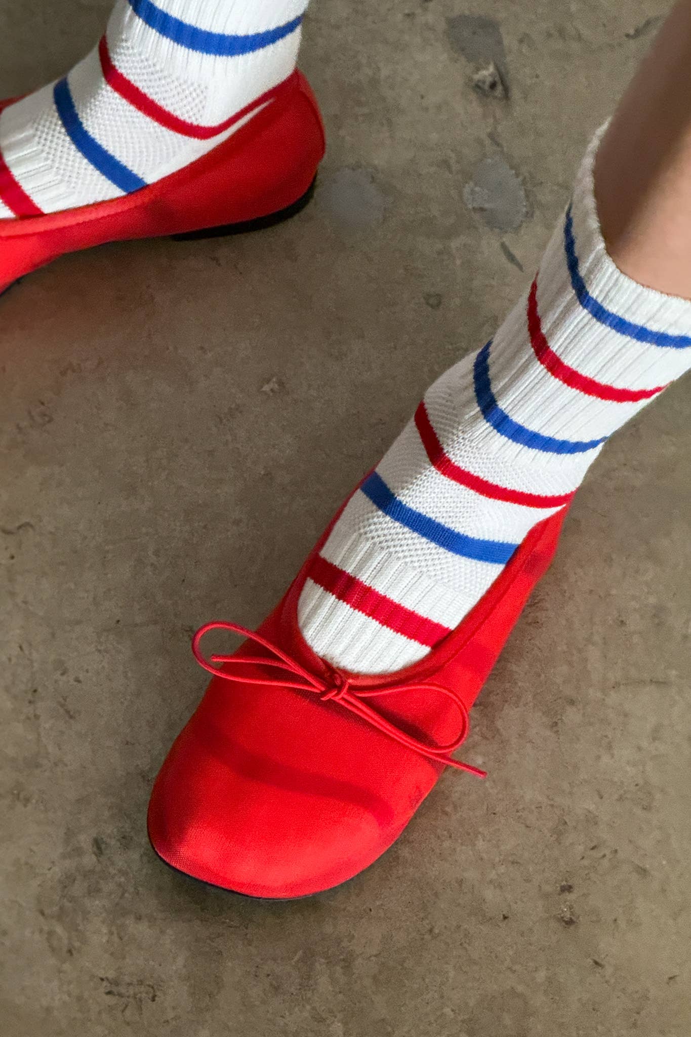 Boyfriend Socks - Red & Blue Stripe