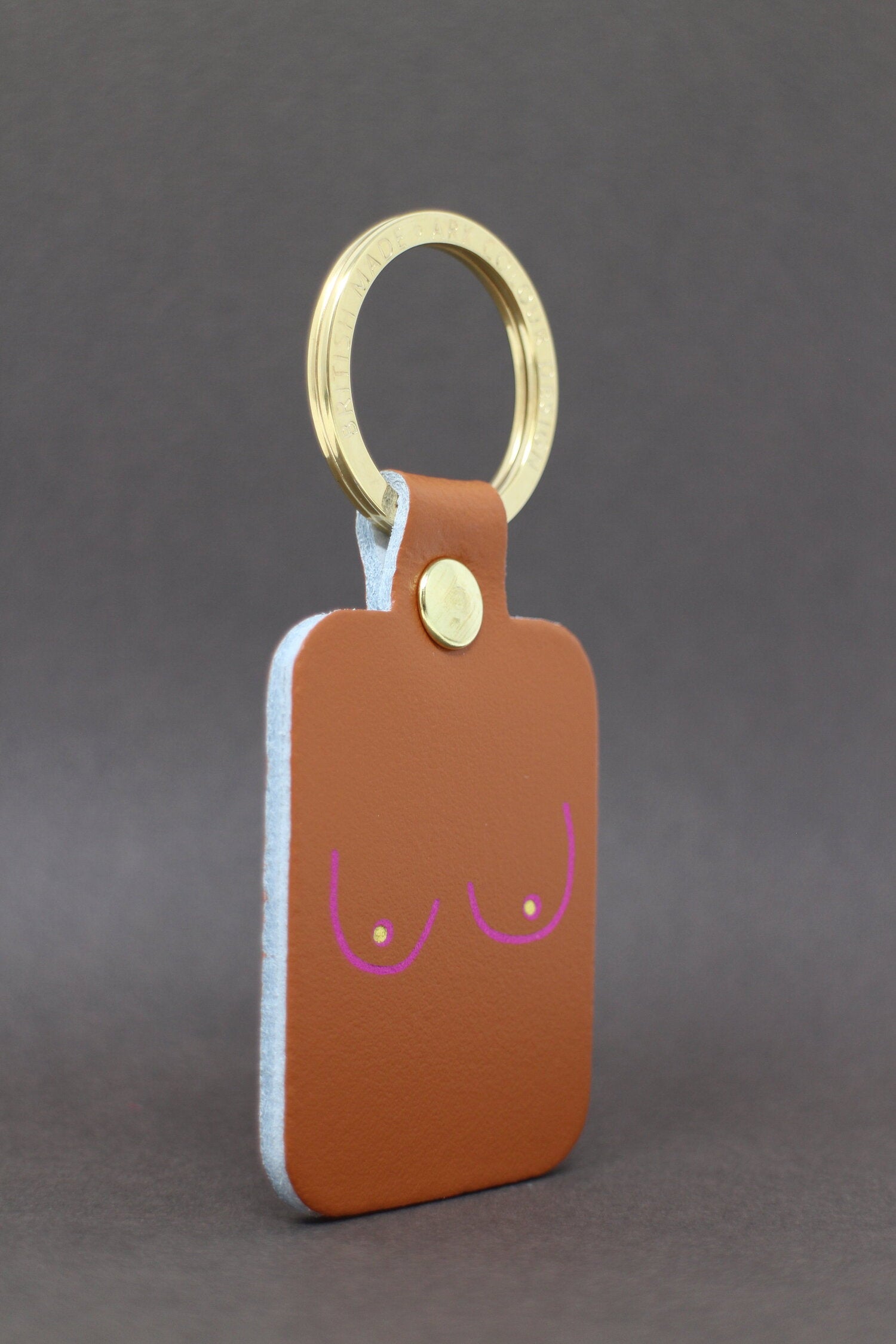 Boobs Key Fob - Burnt Orange