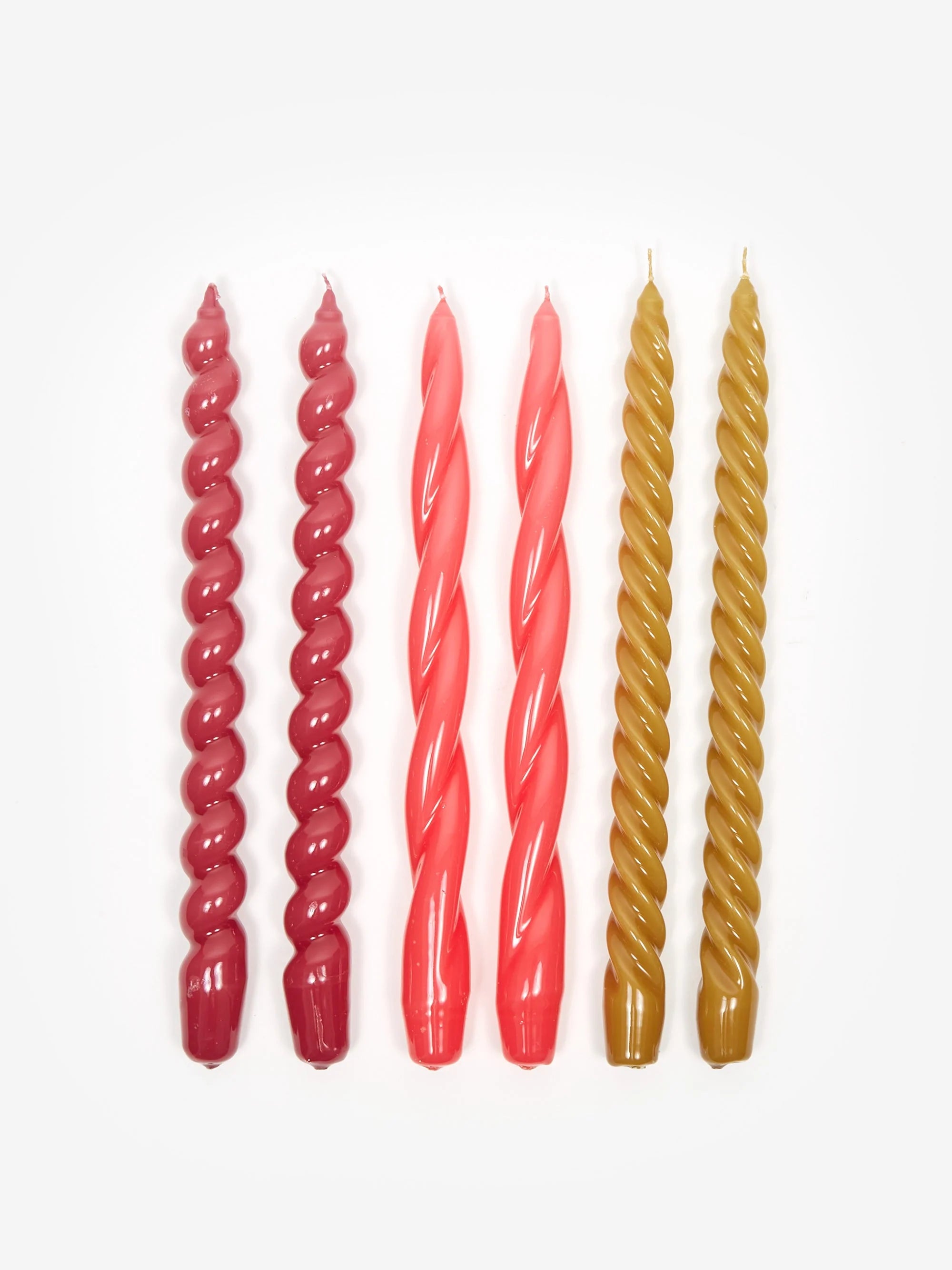 Candle - Long Mix - Mustard/ Raspberry/ Dark Punch - set of 6