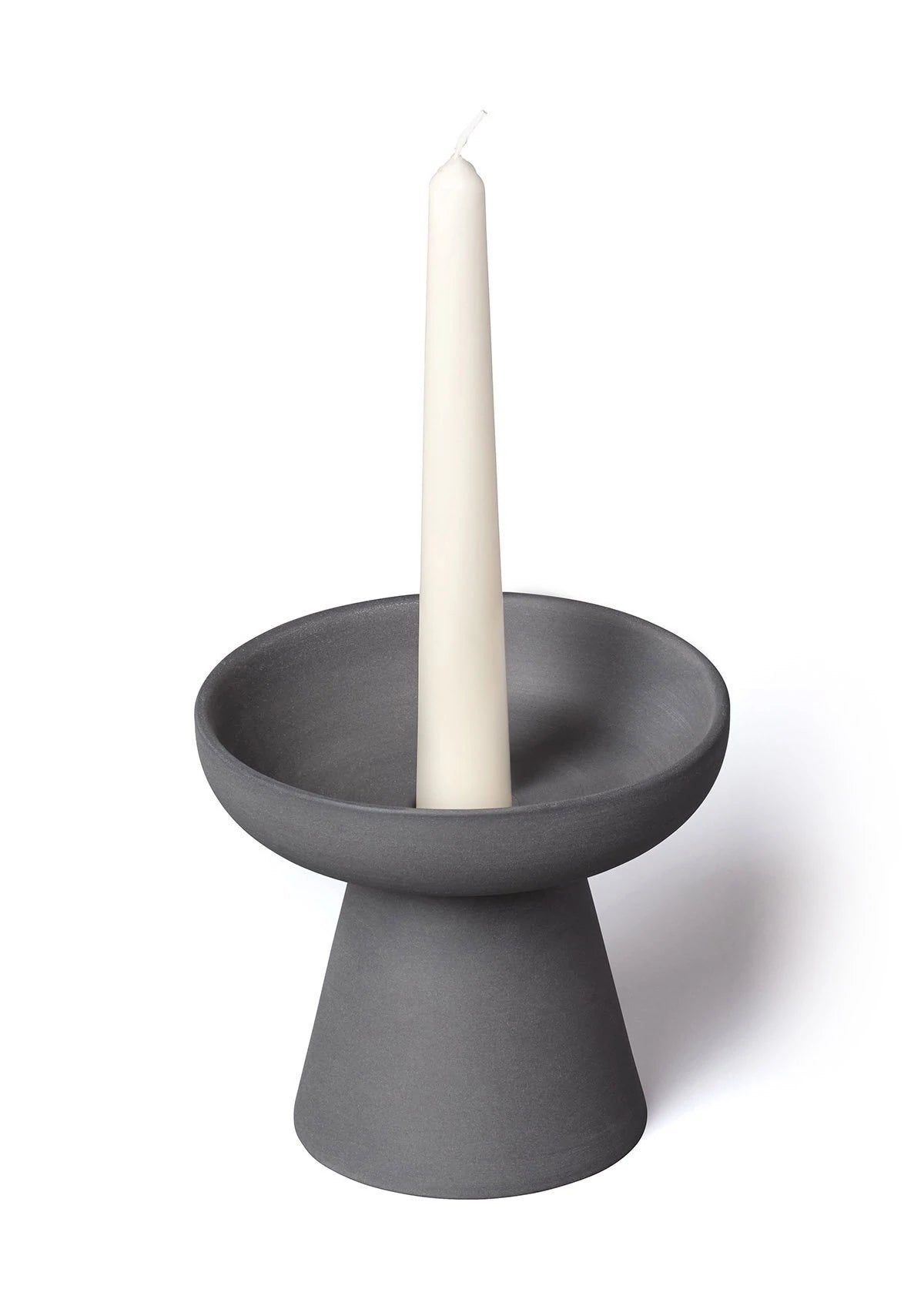 Aery - Porcini Charcoal Candle Holder in Matte Clay - Medium