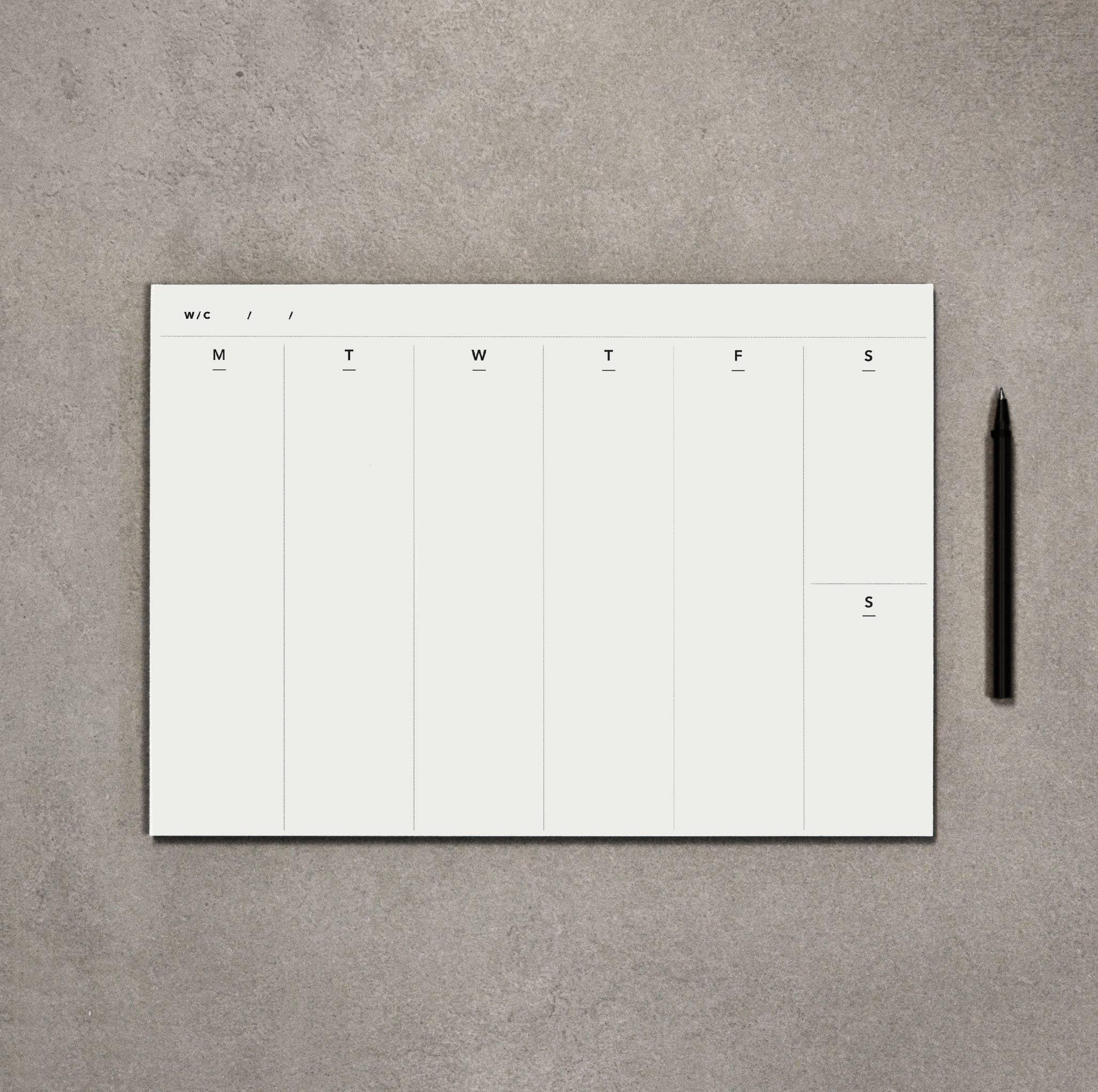 A4 Weekly Planner Pad | Planners | Stationery | Notepads