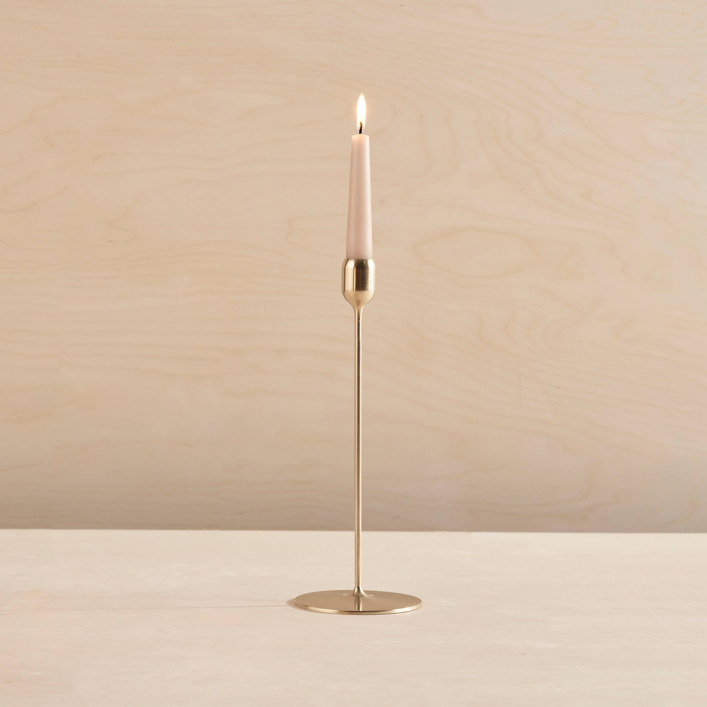 Aaron Probyn - Flute brass candlestick,  Brushed: Large