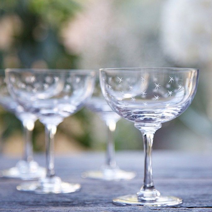 Champagne Saucers - Set of 2 - Stars