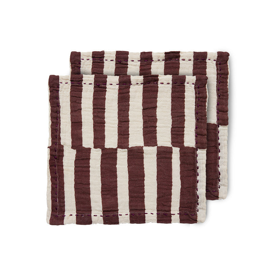 Cotton Napkins - Burgundy (set of 2)