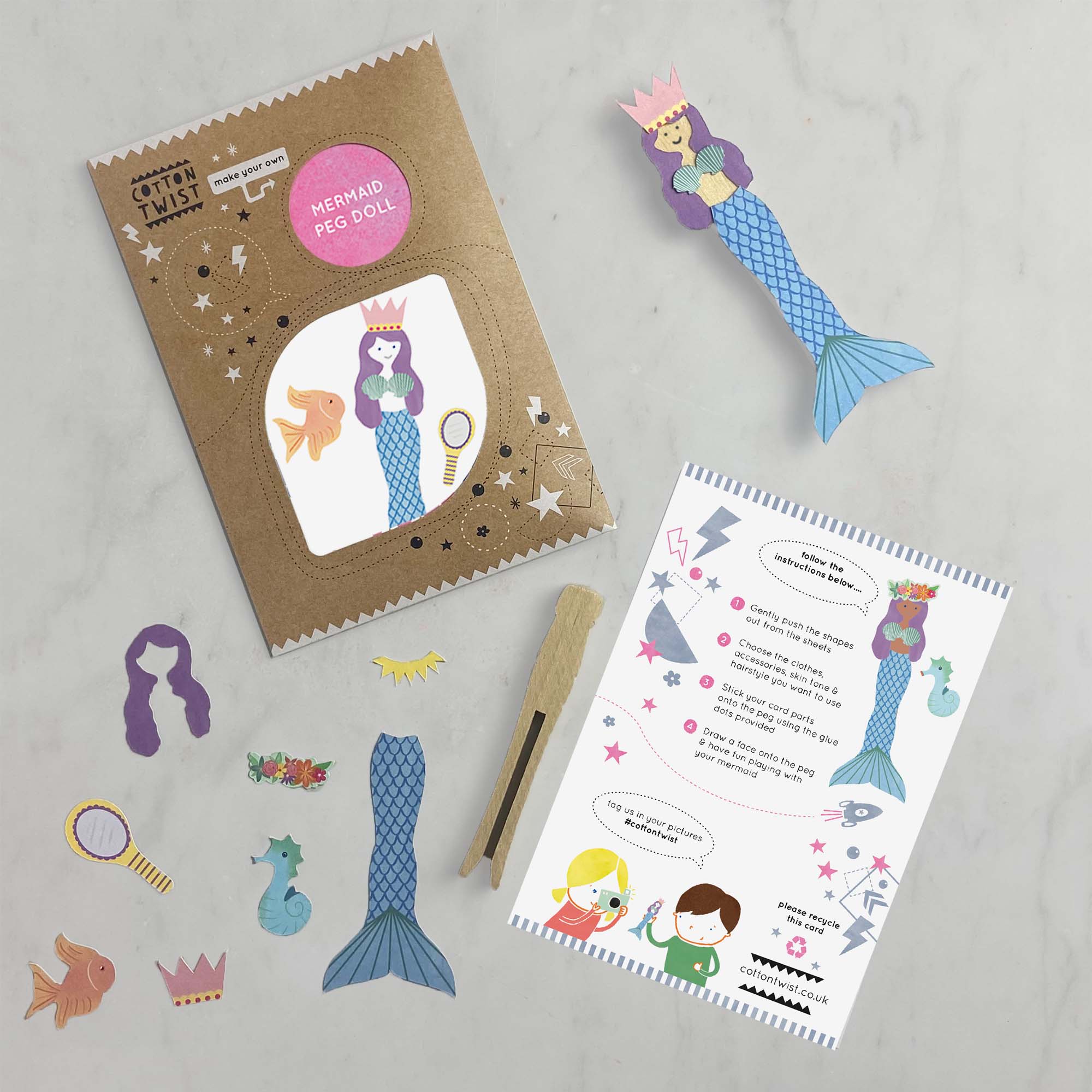 Cotton Twist - Make Your Own Mermaid Peg Doll