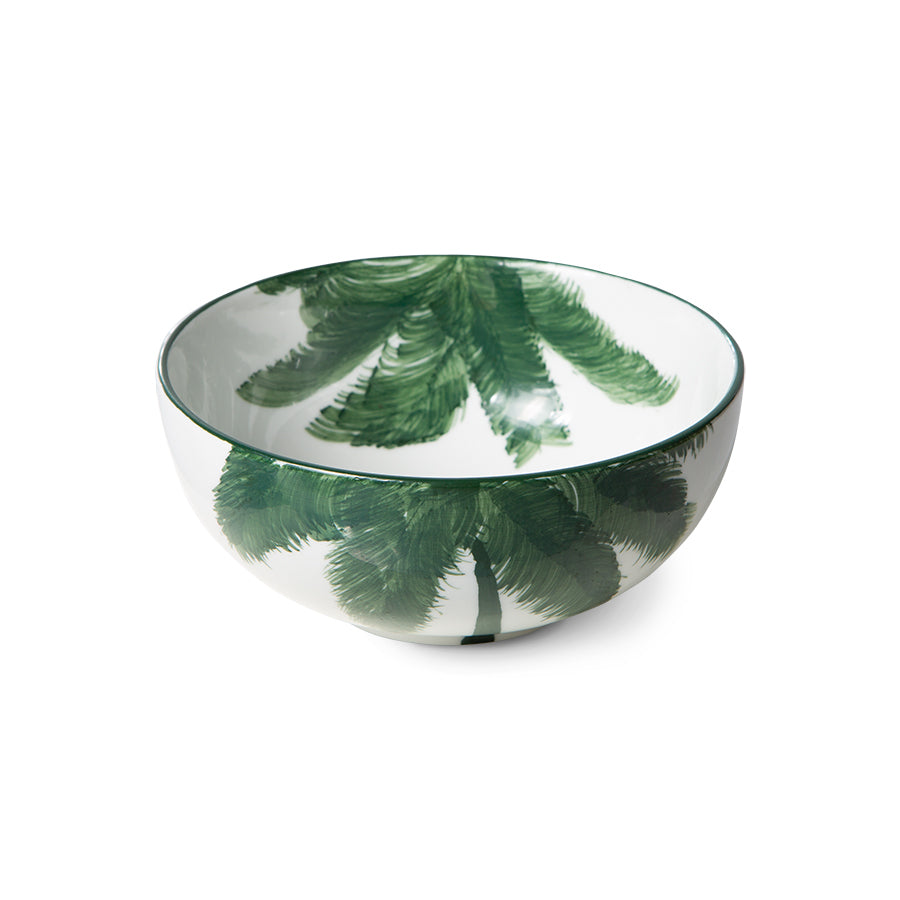 bold & basic Ceramics: porcelain Bowl palms green