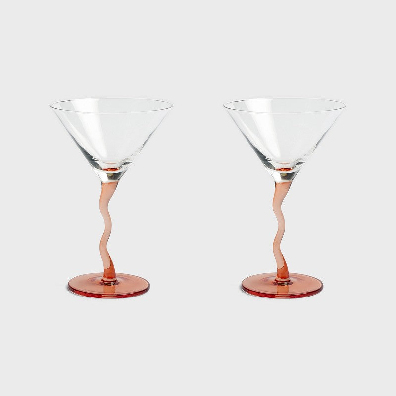 Curly Martini Glasses - Set of 2