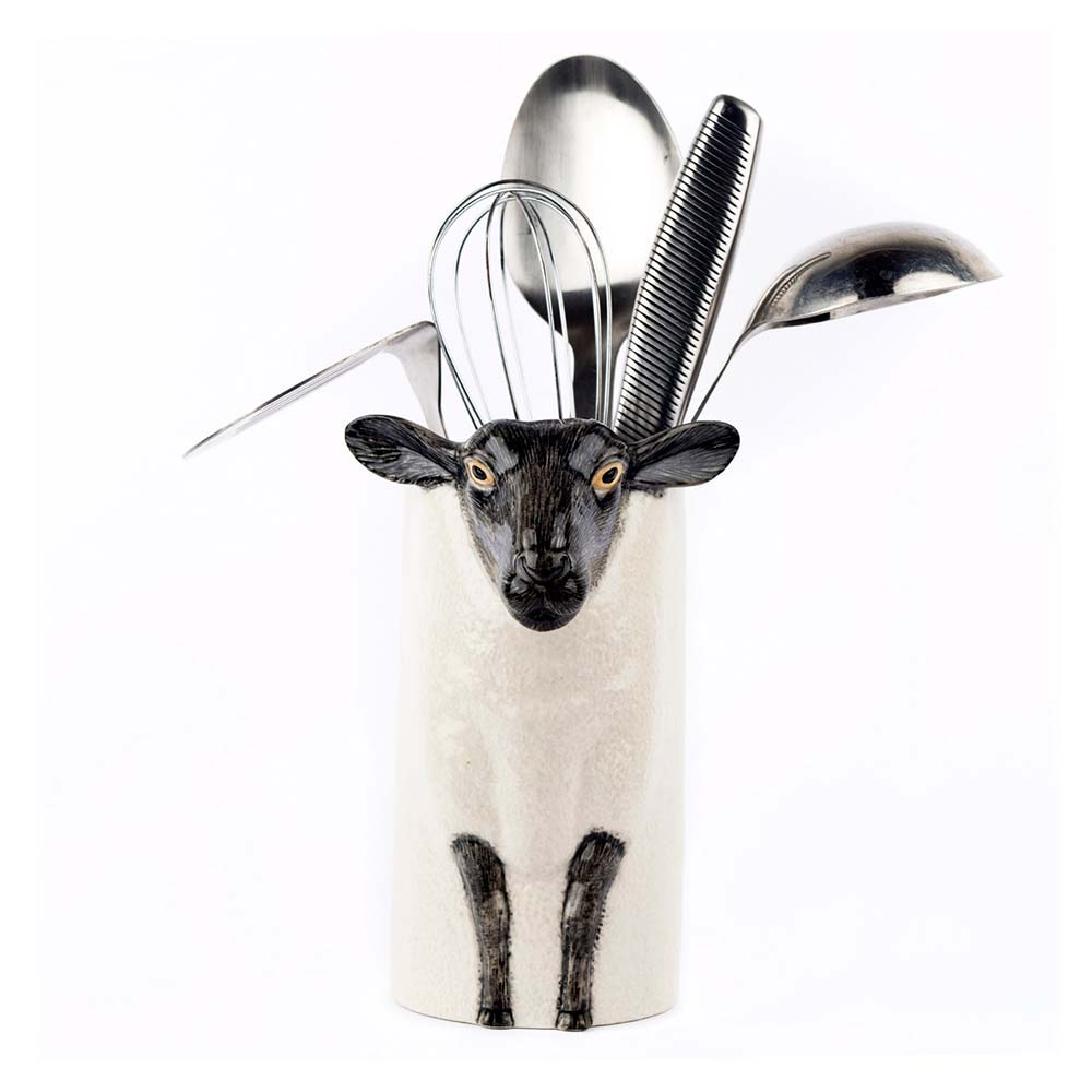 Black Faced Suffolk Sheep Utensil Pot