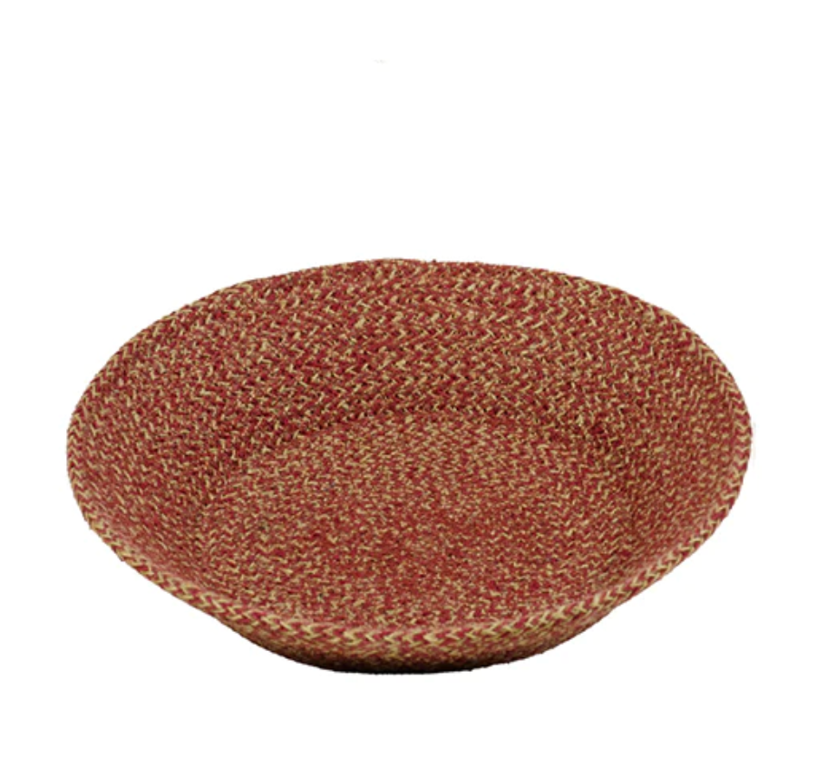 BRITISH COLOUR STANDARD - Jute Small Serving Basket in Red/Natural, 24 cm