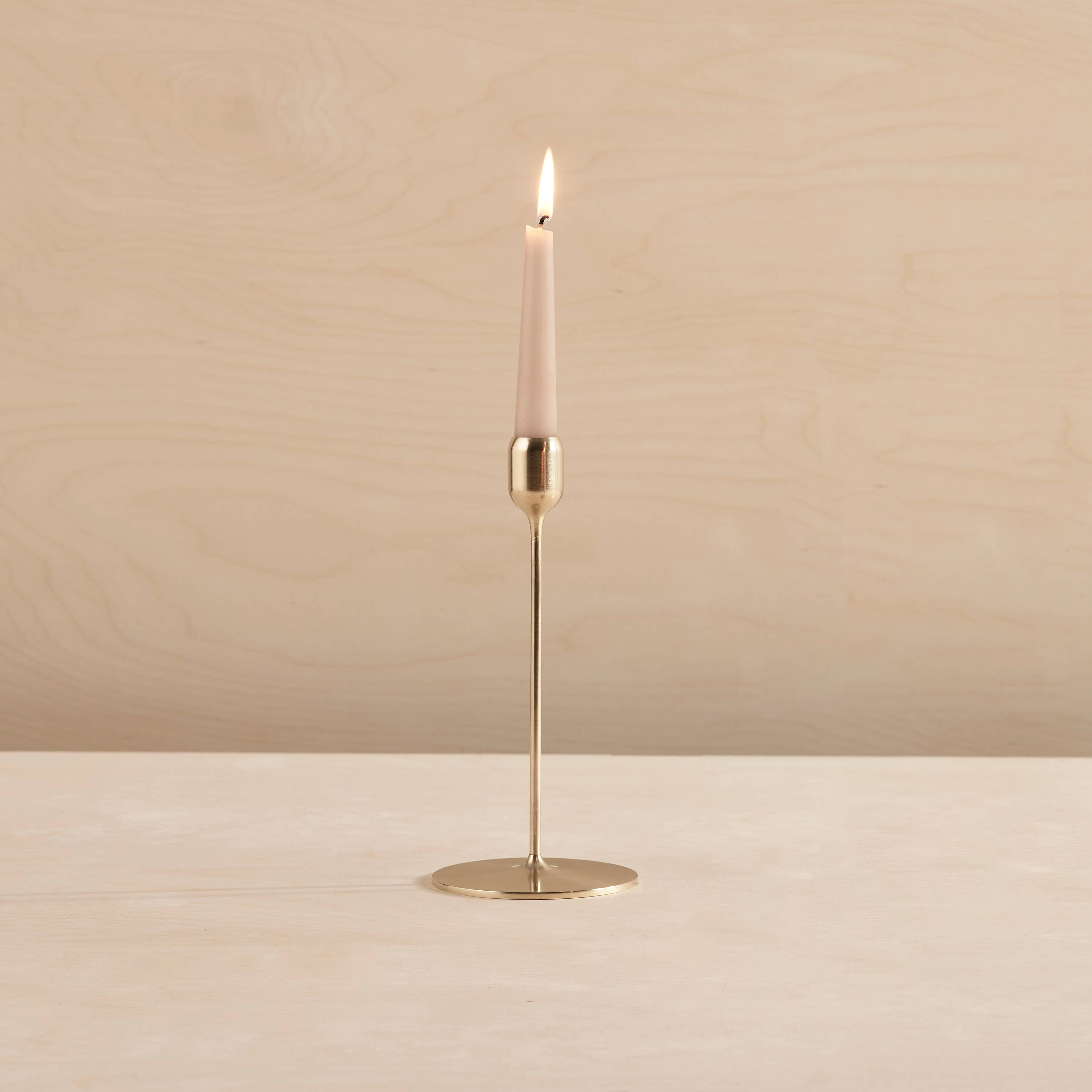 Aaron Probyn - Flute brass candlestick, Polished: Medium