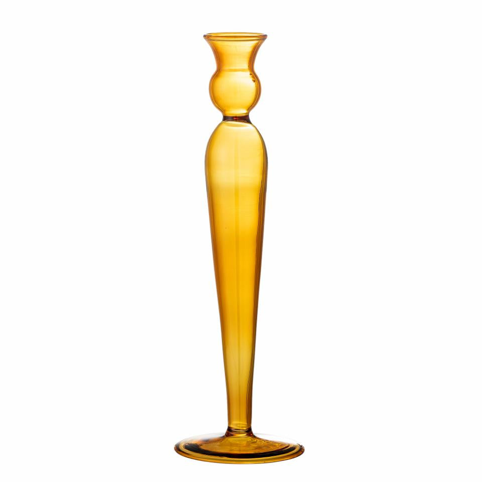 Bloomingville - Dara Candlestick - Yellow - Glass