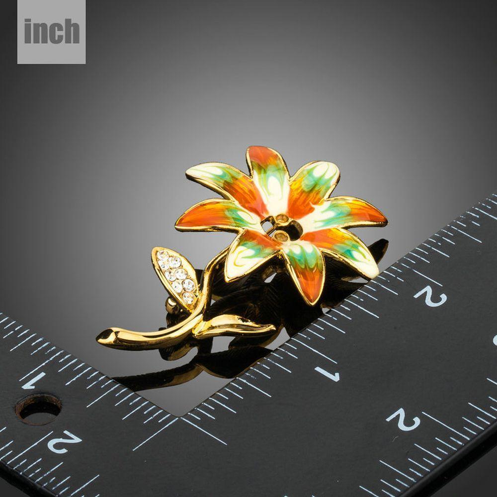 Artistic Golden Flower Pin Brooch – KHAISTA
