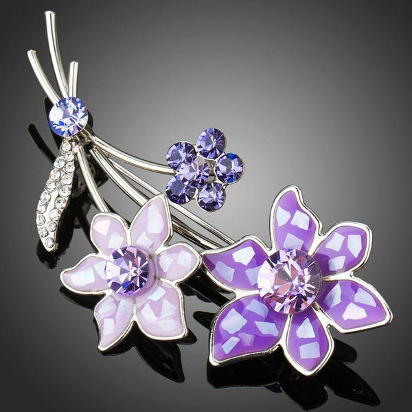 purple flower brooch